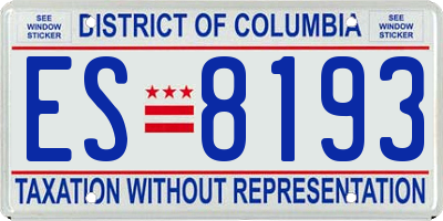 DC license plate ES8193