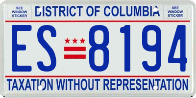 DC license plate ES8194