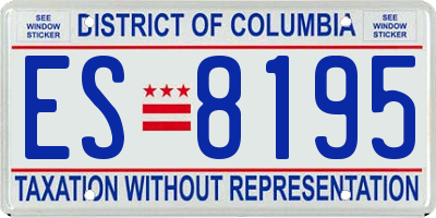 DC license plate ES8195
