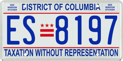 DC license plate ES8197