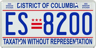 DC license plate ES8200