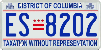 DC license plate ES8202