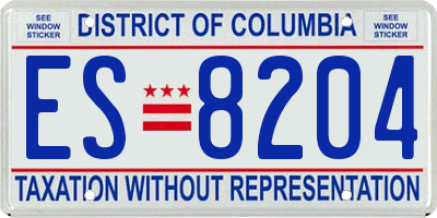 DC license plate ES8204