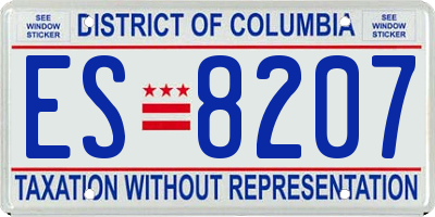DC license plate ES8207