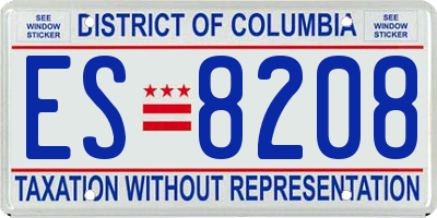 DC license plate ES8208