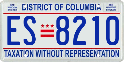 DC license plate ES8210
