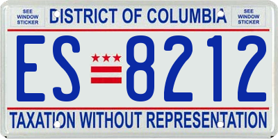 DC license plate ES8212