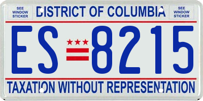DC license plate ES8215