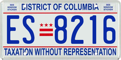DC license plate ES8216