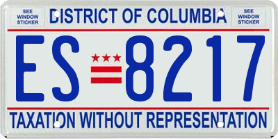 DC license plate ES8217