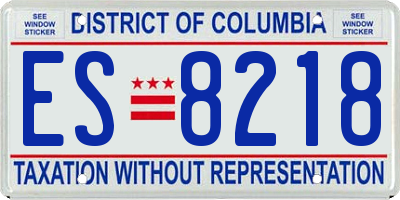 DC license plate ES8218
