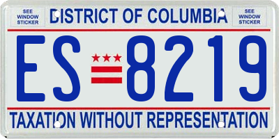 DC license plate ES8219