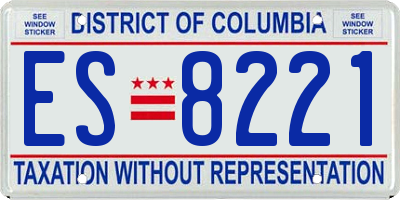 DC license plate ES8221