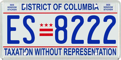 DC license plate ES8222