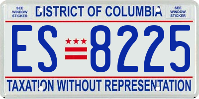 DC license plate ES8225