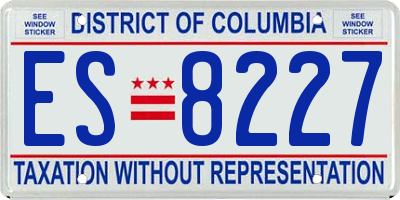 DC license plate ES8227