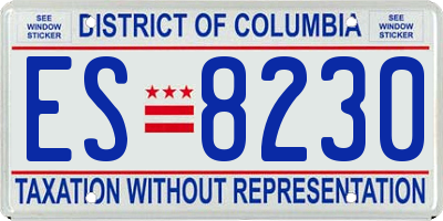 DC license plate ES8230
