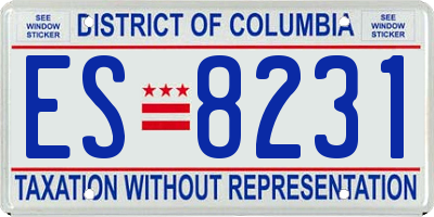 DC license plate ES8231