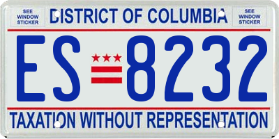 DC license plate ES8232