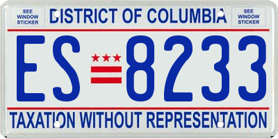 DC license plate ES8233