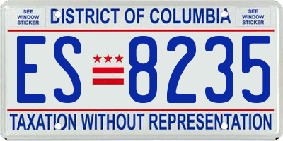 DC license plate ES8235