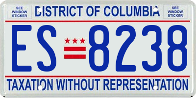 DC license plate ES8238