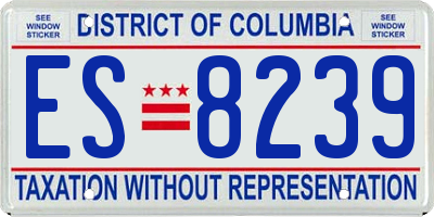 DC license plate ES8239