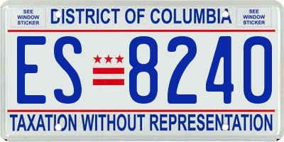 DC license plate ES8240