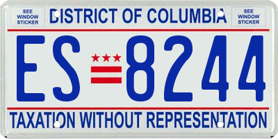 DC license plate ES8244