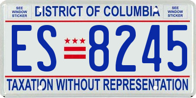 DC license plate ES8245