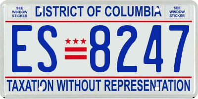 DC license plate ES8247
