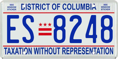 DC license plate ES8248