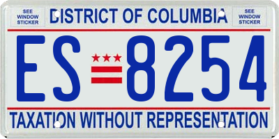 DC license plate ES8254