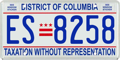 DC license plate ES8258