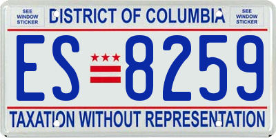 DC license plate ES8259