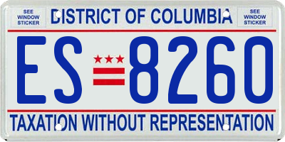DC license plate ES8260