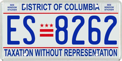 DC license plate ES8262