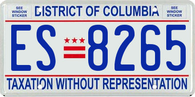 DC license plate ES8265