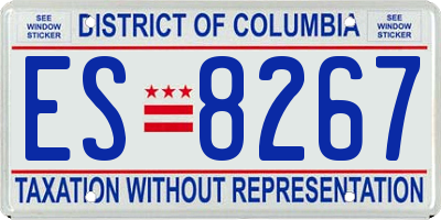 DC license plate ES8267