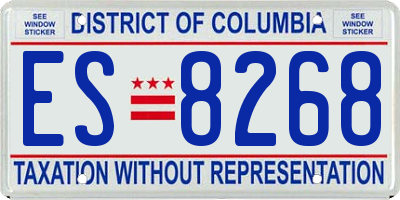 DC license plate ES8268