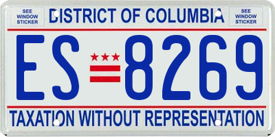 DC license plate ES8269