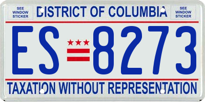 DC license plate ES8273