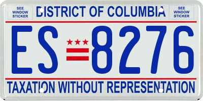 DC license plate ES8276