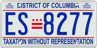 DC license plate ES8277