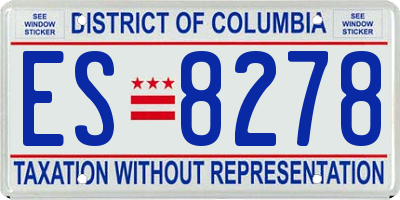 DC license plate ES8278