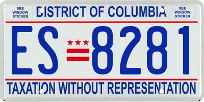 DC license plate ES8281