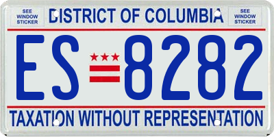 DC license plate ES8282