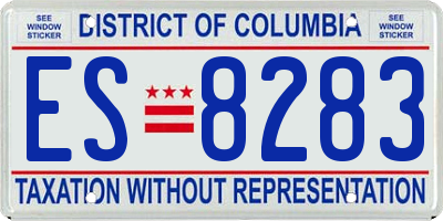 DC license plate ES8283