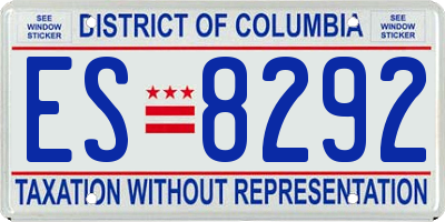 DC license plate ES8292