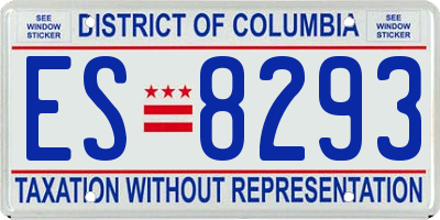 DC license plate ES8293
